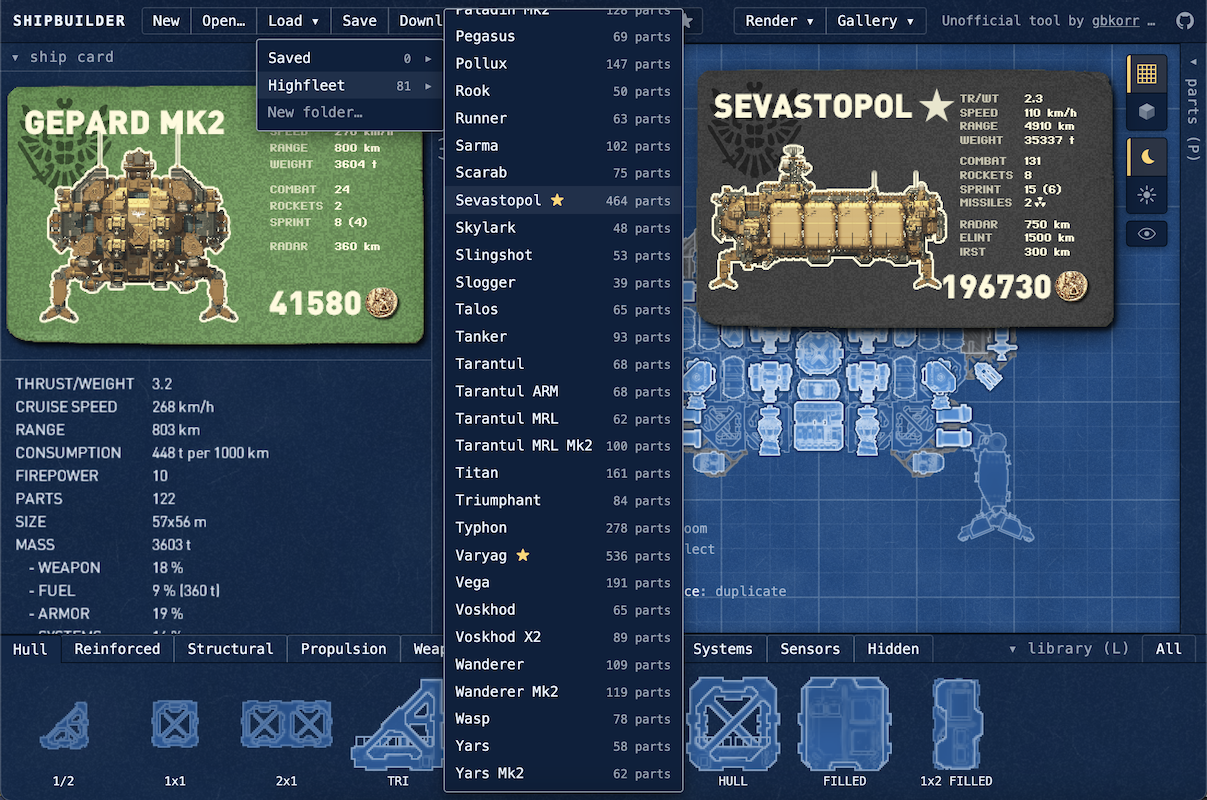 Load menu preview.