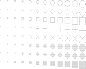 Different pch sprites at cex = c(0,0.2,0.5,1,1.5,2,2.5,...)